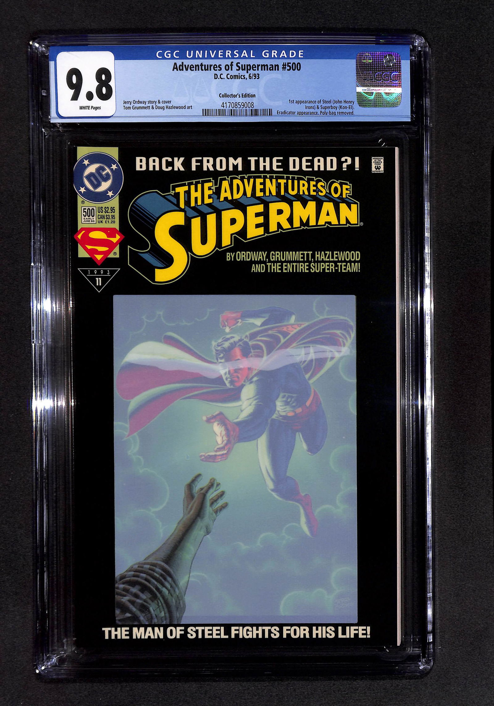 Adventures of Superman #500 CGC 9.8 1st app Steel Pub. 1993 (1 of 2)