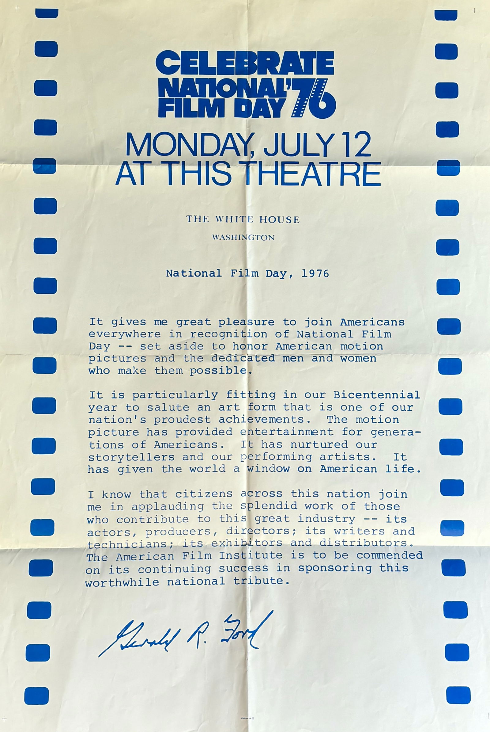 Celebrate National Film Day 1976 President Ford (1 of 8)