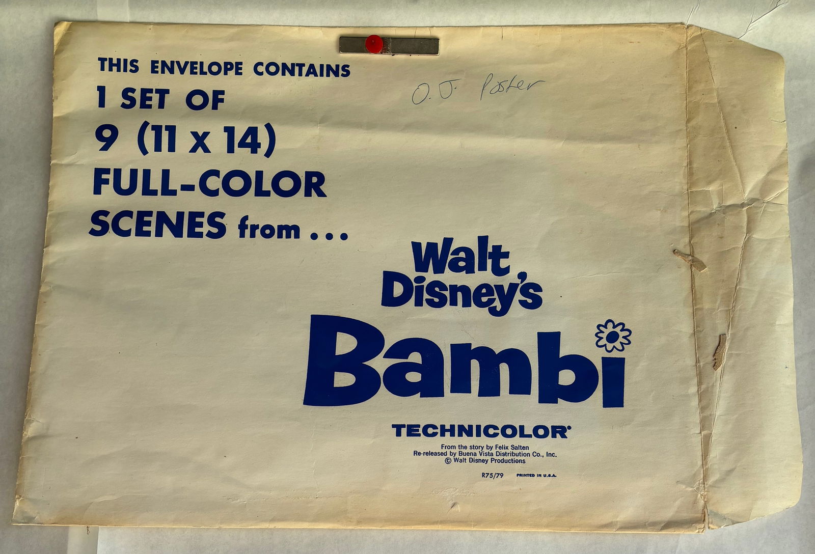 Original Promo Envelope for Walt Disney's Bambi (1 of 2)