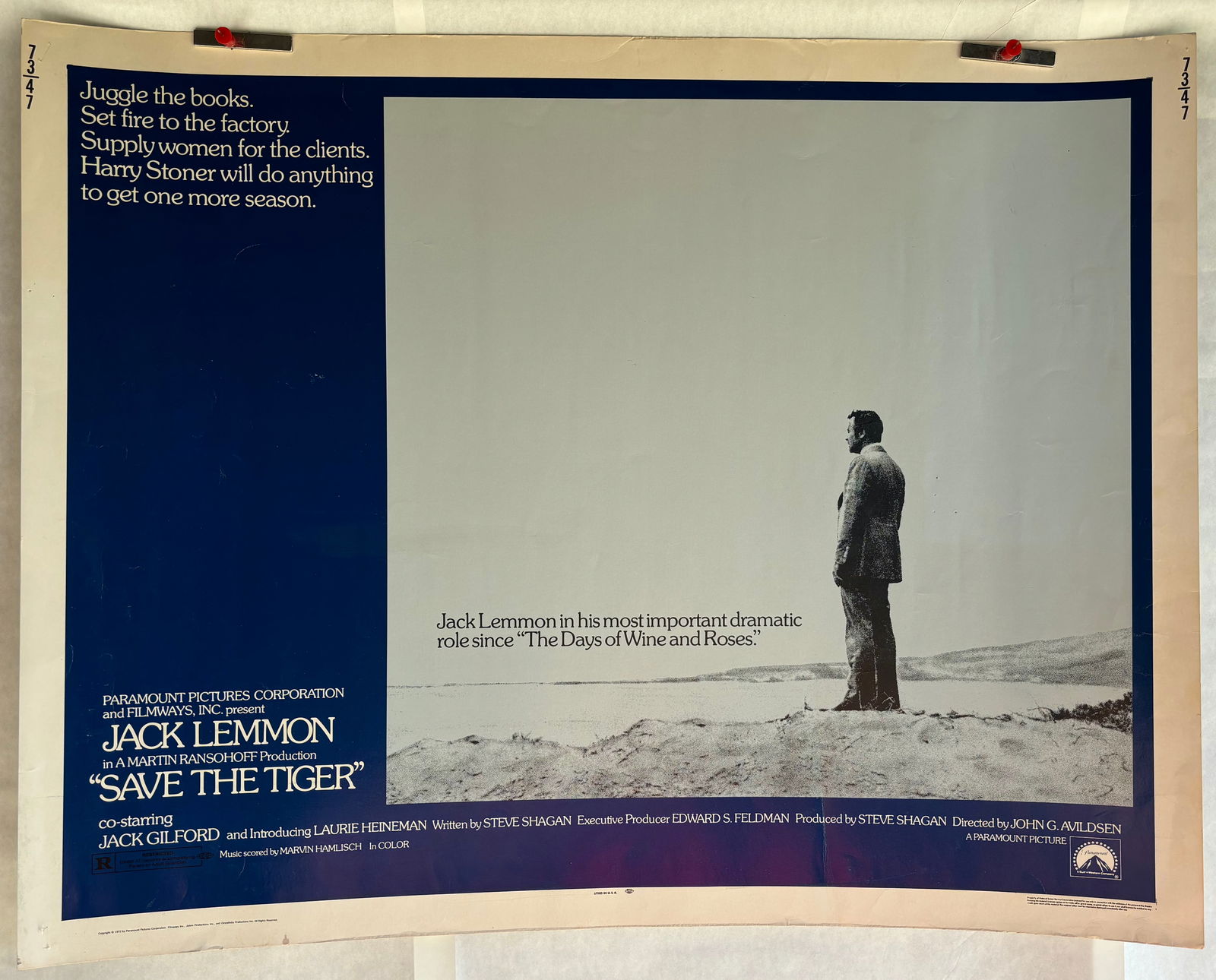 Save the Tiger (Paramount, 1973) Half Sheet (1 of 6)