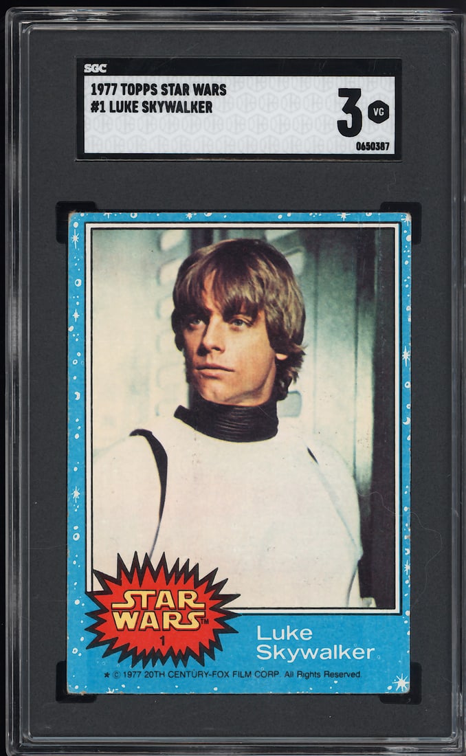 1977 Topps Star Wars #1 Luke Skywalker SGC 3 VG (1 of 2)