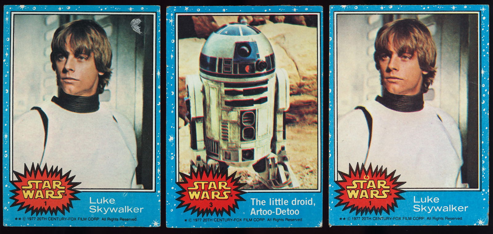 1977 Topps Star Wars 2x Luke Skywalker #1 & R2D2 (1 of 2)