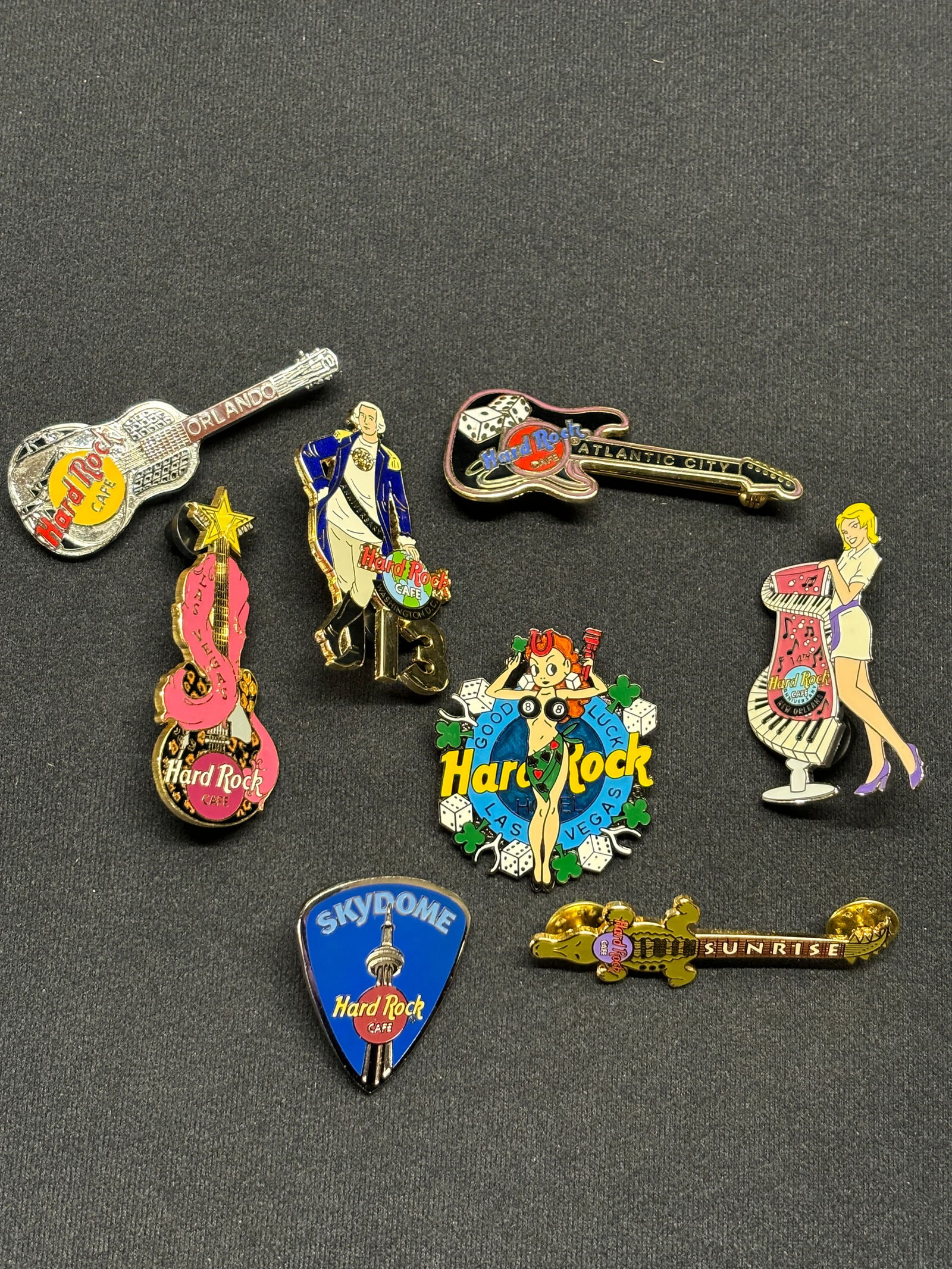 8 Hard Rock Cafe pins including ones from Orlando, Washington D.C., New Orleans and more (1 of 10)