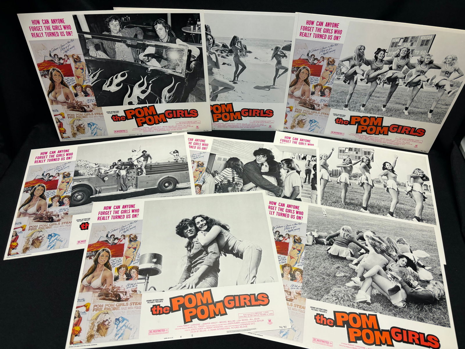 The Pom Pom Girls (Crown Int. 1976) Complete set of 8 lobby cards (1 of 9)