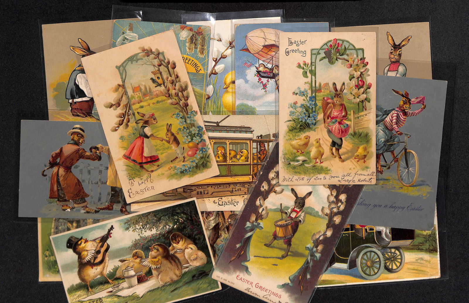 Lot of 16 antique Easter themed postcards dating mostly from 1907 to 1913 as shown - Some rare (1 of 9)