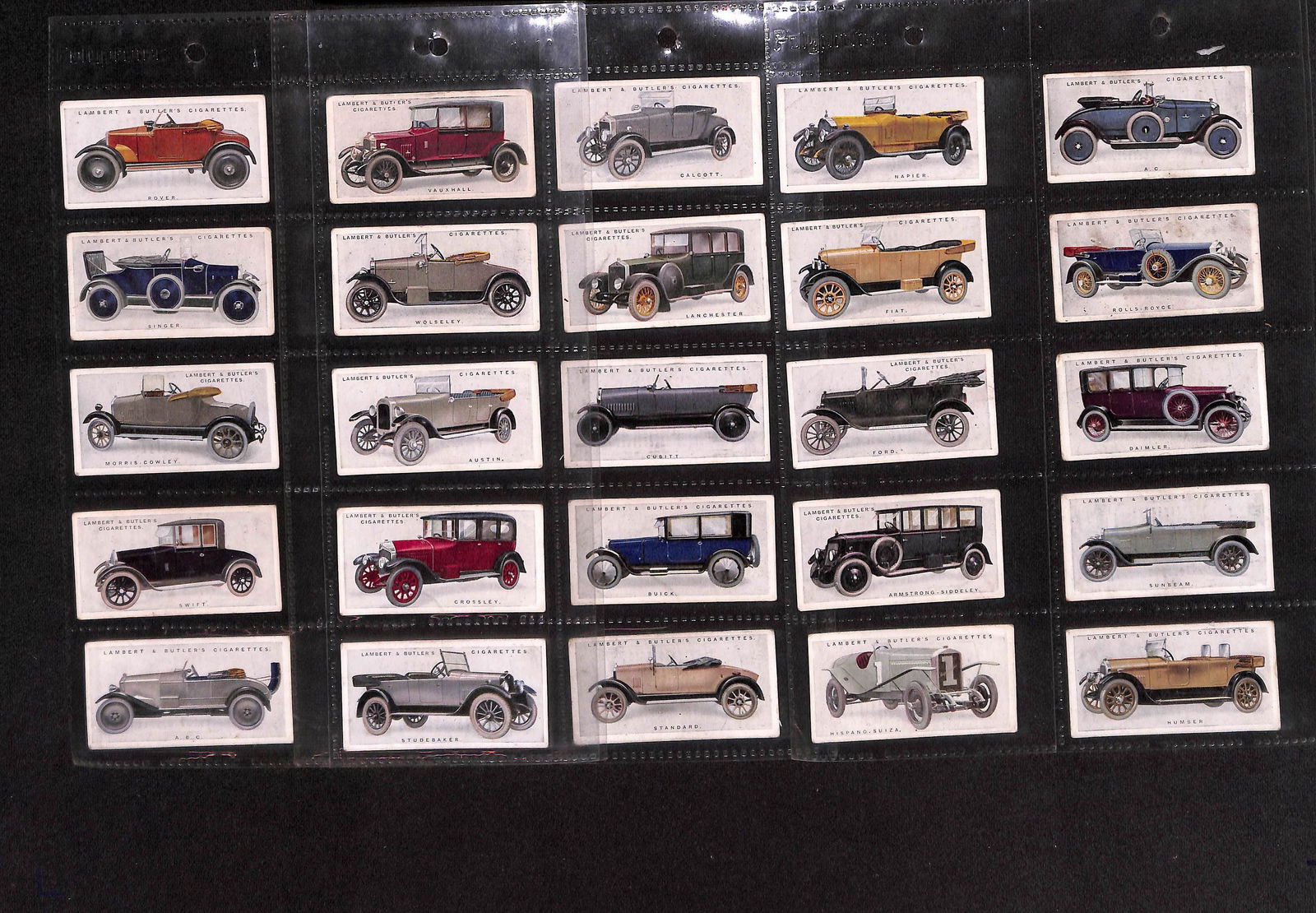 Lambert & Butler / Imperial Tobacco Co. 's Full Set of 25 cigarette motor car cards from 1922 (1 of 7)