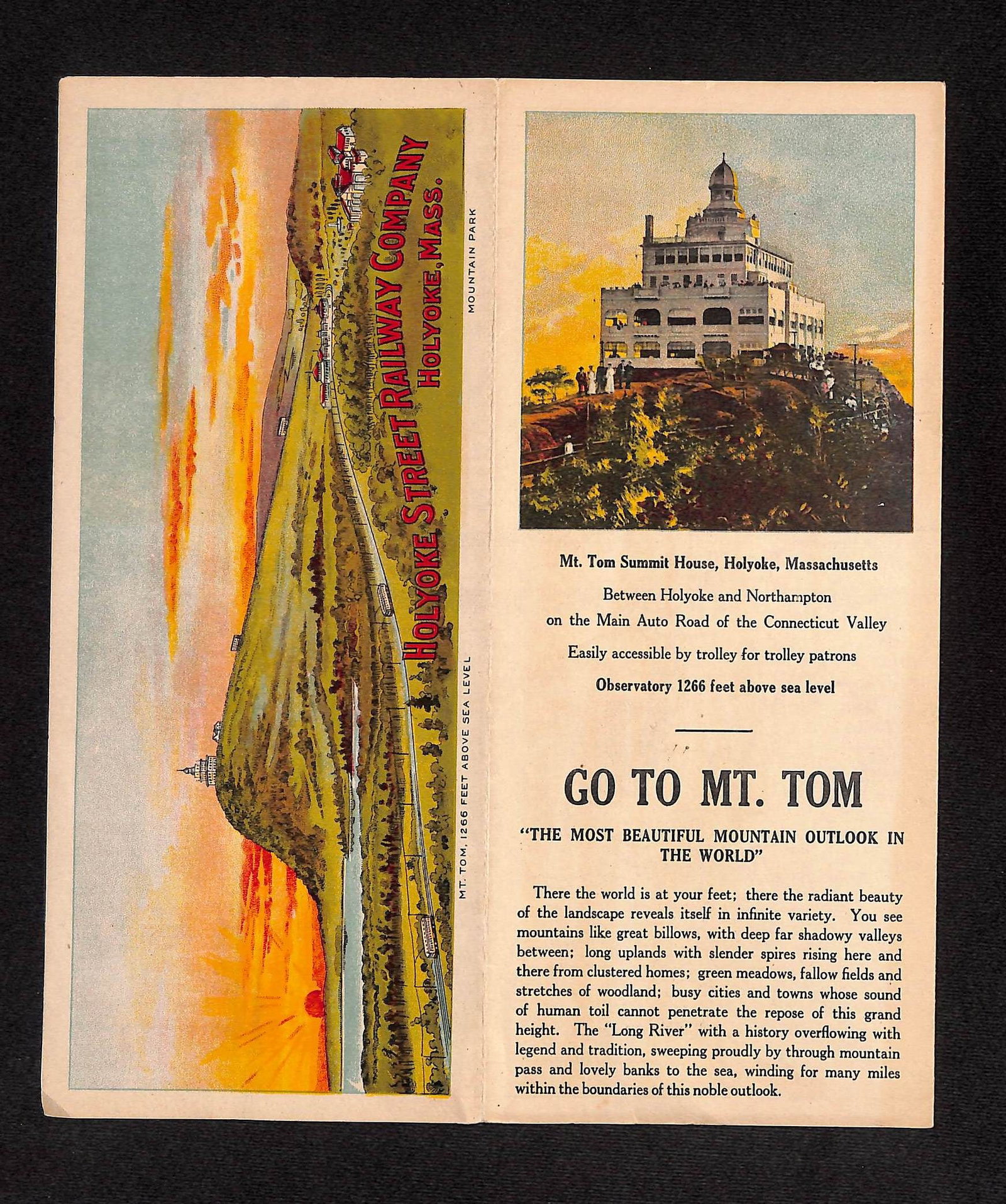 Mt. Tom Summit House Holyoke Massachusetts promotional flyer from early 1900s (1 of 6)