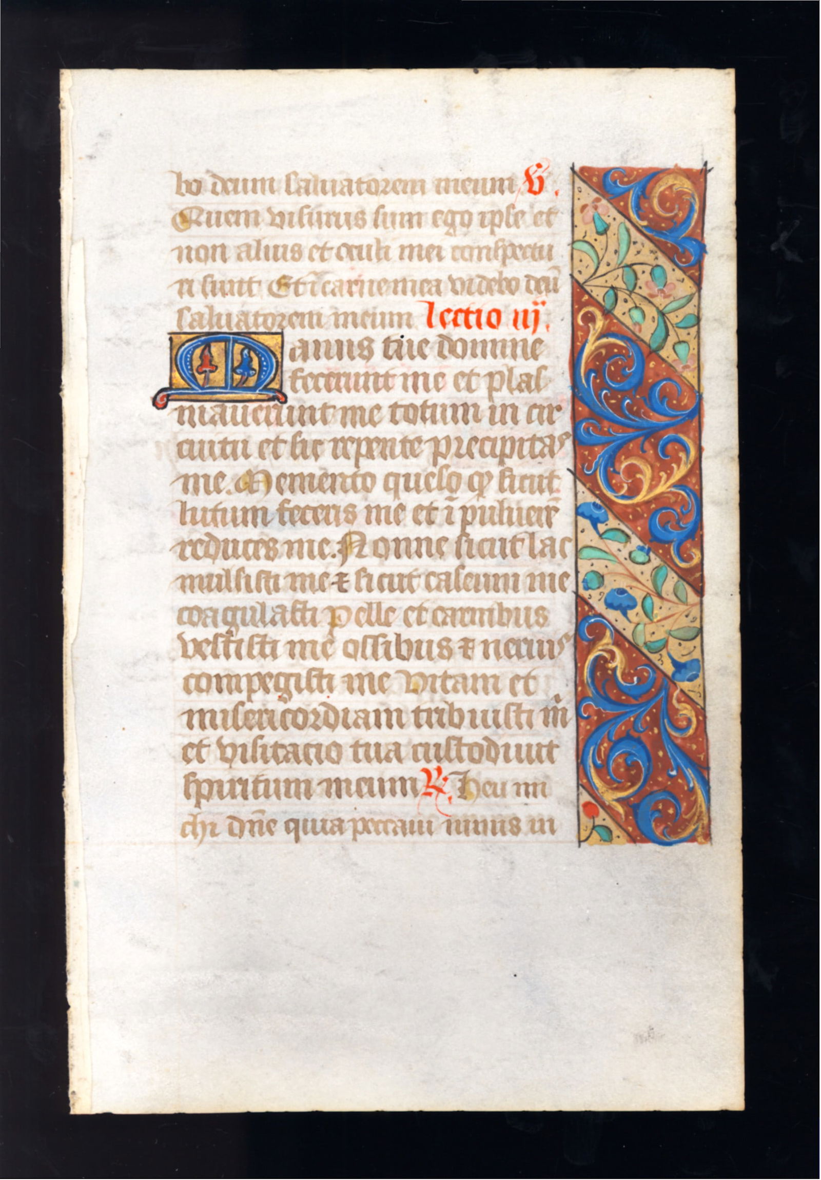 15th century illuminiated leaf on vellum from Book of Hours - Likely Flemish from Antwerp, Belgium (1 of 2)