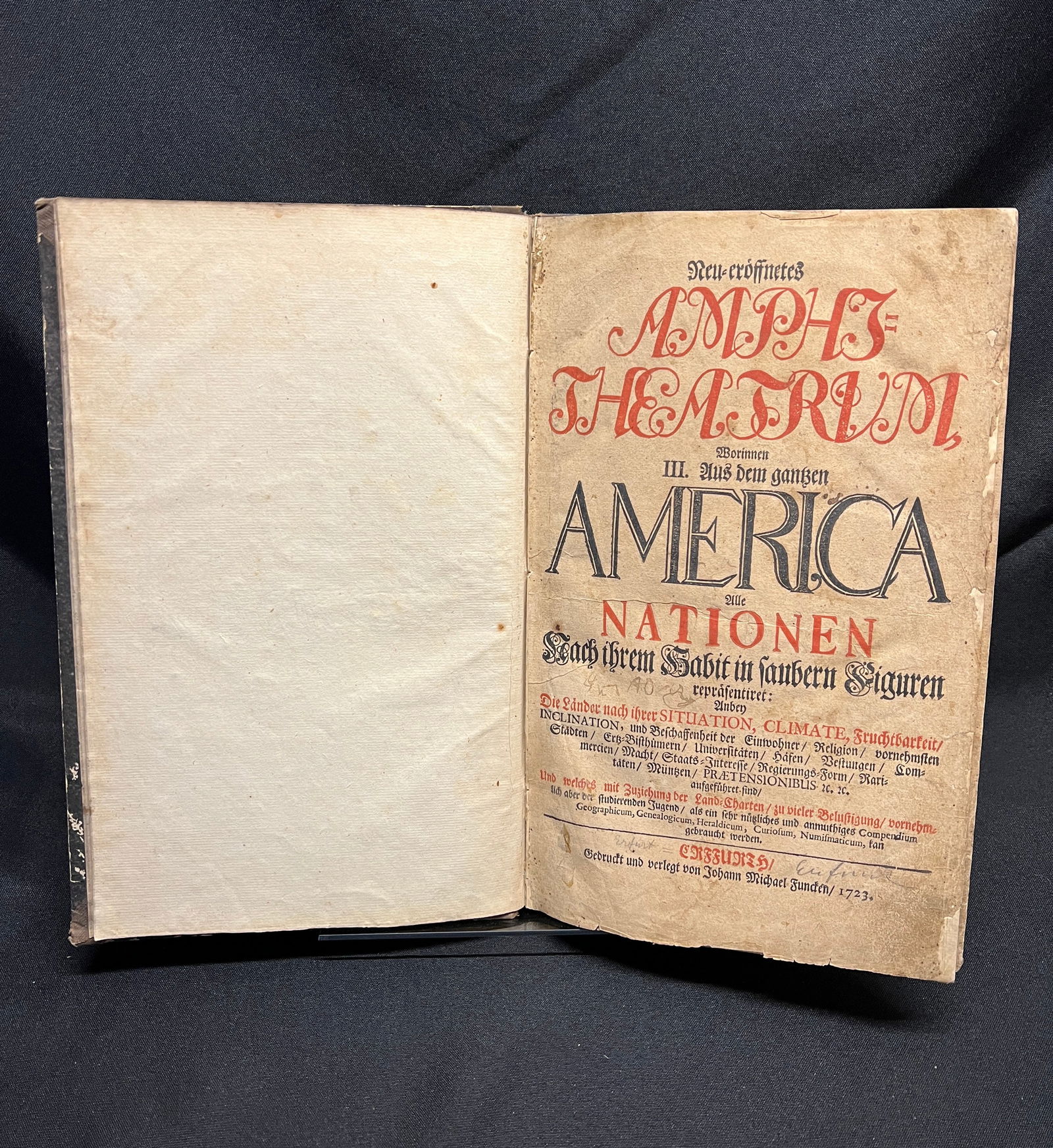 Very rare 1st edition of Neu-eroffnetes Amphi-theatrum published by Johann Michael Funcken in 1723 (1 of 18)