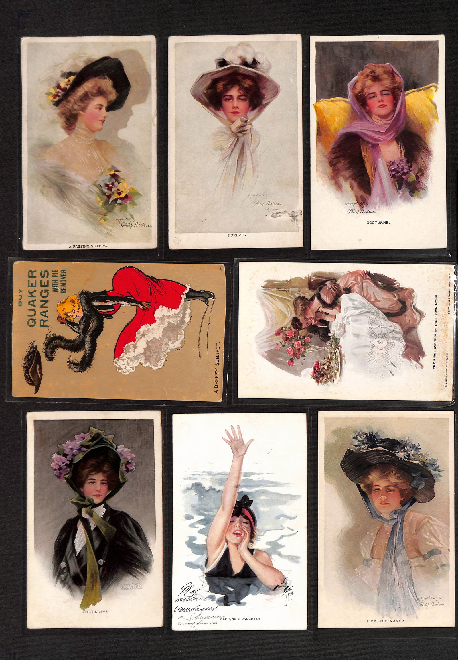 Lot of 8 antique and scarce postcards from the early 1900's of Victorian women in period clothing (1 of 2)