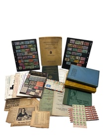 Small Stamp Collection with Catalogs and Coin Books – Estate of Roy Latham