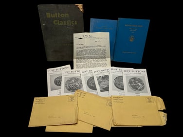 Vintage Button Collecting Books, Newsletters and Ephemera Lot - Estate of Roy Latham