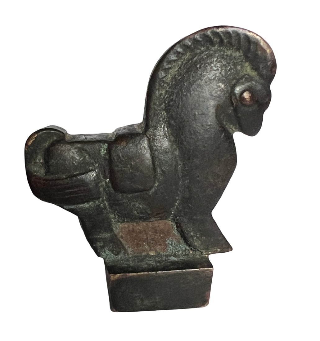 Burmese Style Antique Bronze Horse, Possibly an Opium Weight from a Set - 2 Inches Tall (1 of 9)