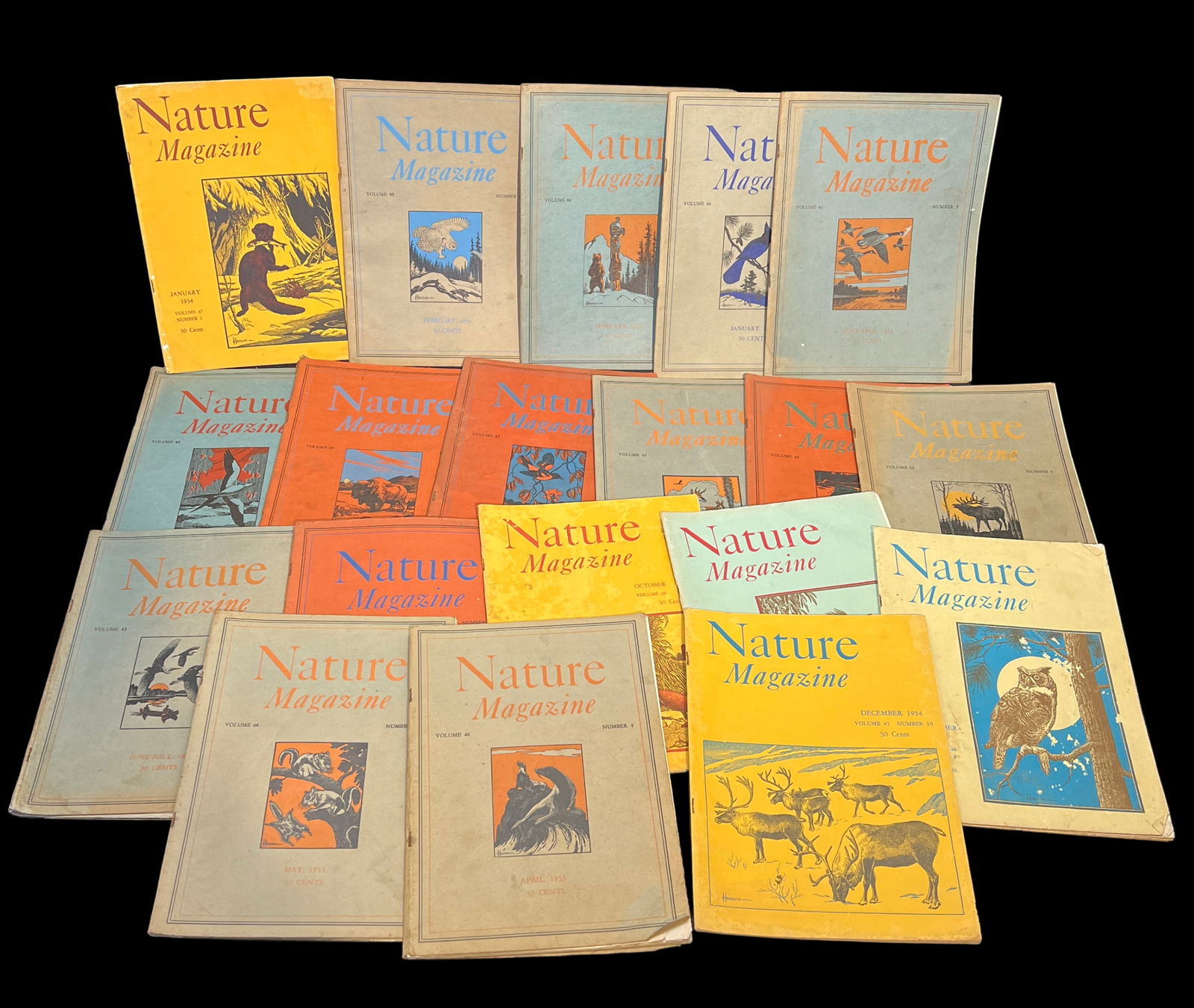1950's Nature Magazine Lot of 19 Issues, Wildlife & Conservation - Estate of Naturalist Roy Latham (1 of 1)