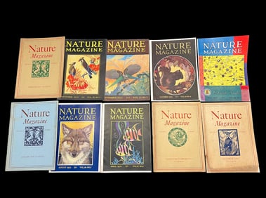 Lot of 10 Issues of Nature Magazine from the 1930's (9 copies) and 1940s -Estate of Roy Latham