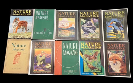 10 Issues of Nature Magazine from the 1930's - Wildlife and Conservation - From the Estate of Roy