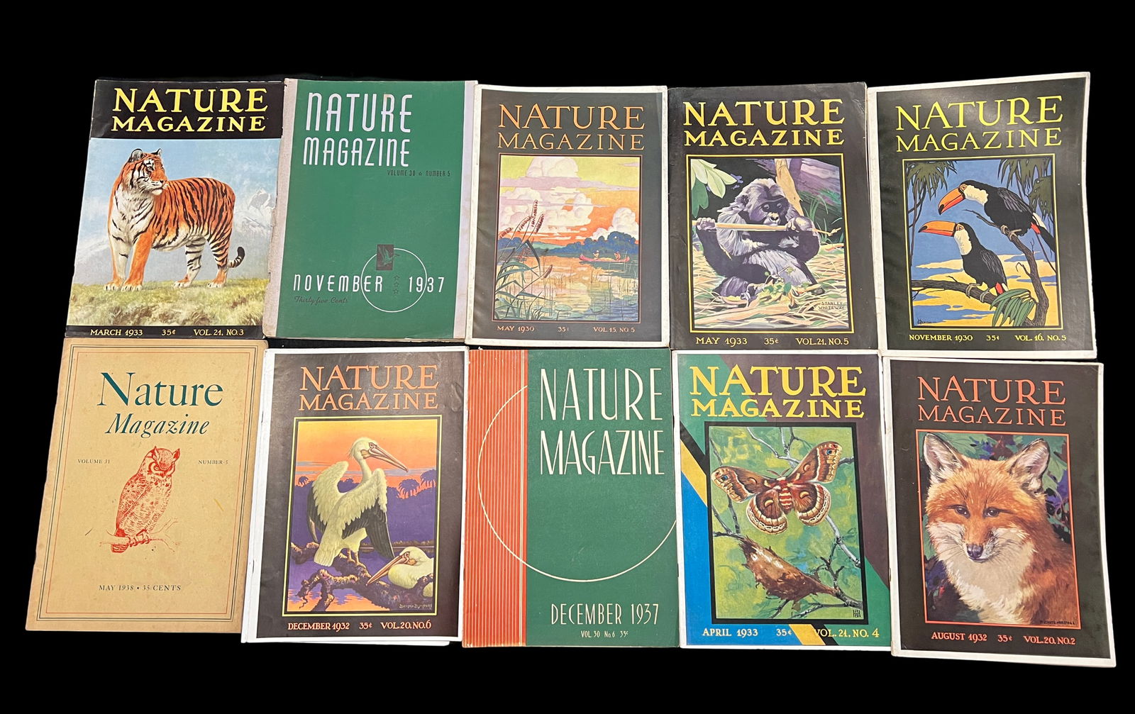 10 Issues of Nature Magazine from the 1930's - Wildlife and Conservation - From the Estate of Roy (1 of 1)