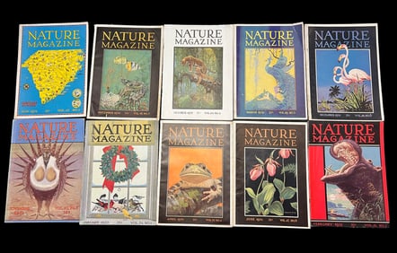 Lot of 10 Issues of Nature Magazine from the 1930's - From the Estate of Naturalist Roy Latham