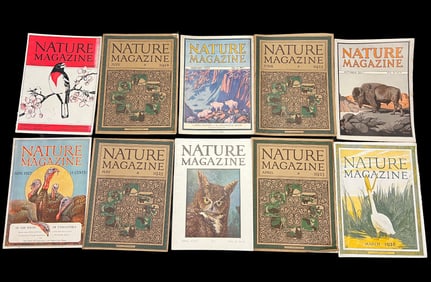 Lot of 10 Issues of Nature Magazine from the 1920's - From the Estate of Naturalist Roy Latham