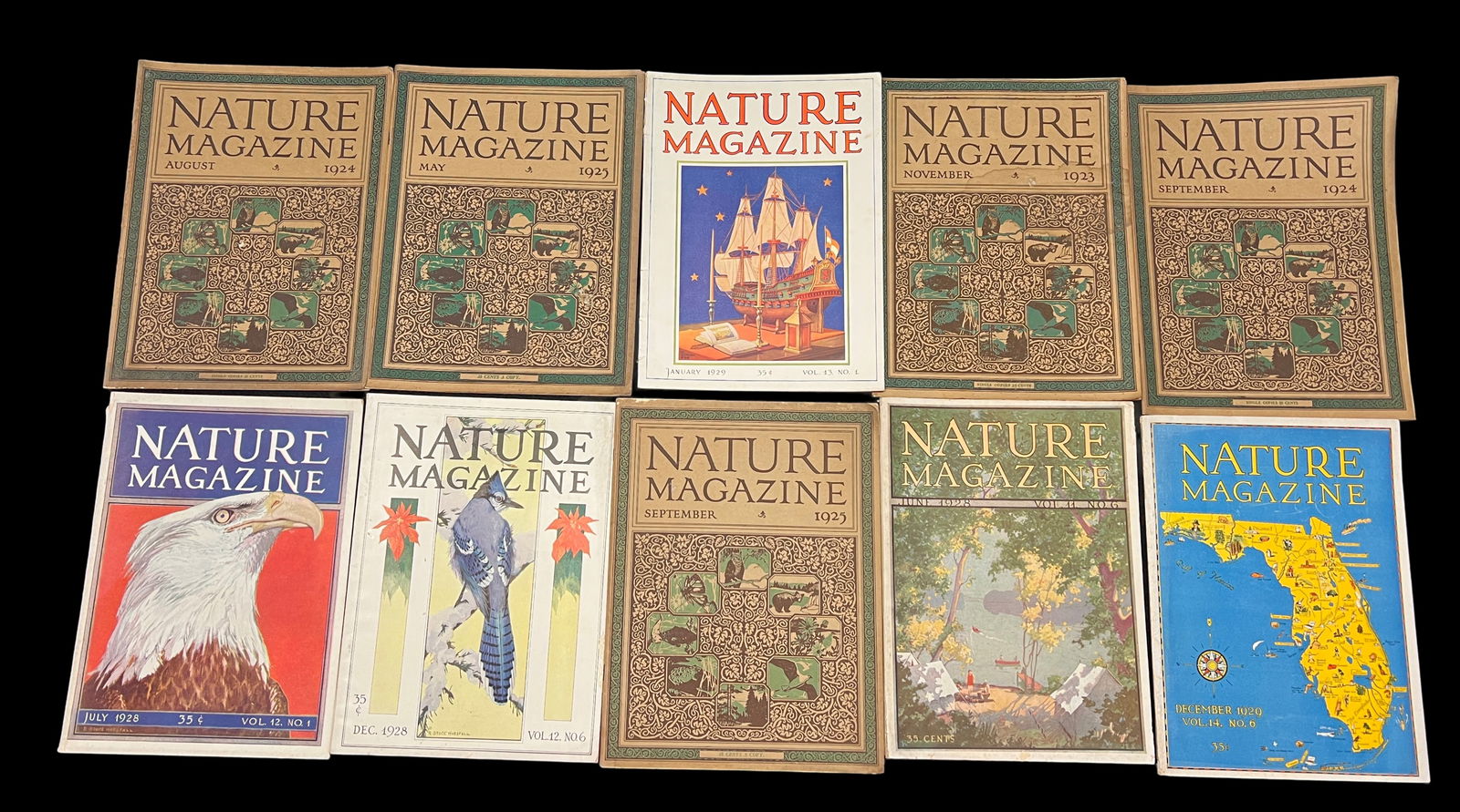 Lot of 10 Issues of Nature Magazine from the 1920's - From the Estate of Naturalist Roy Latham (1 of 1)