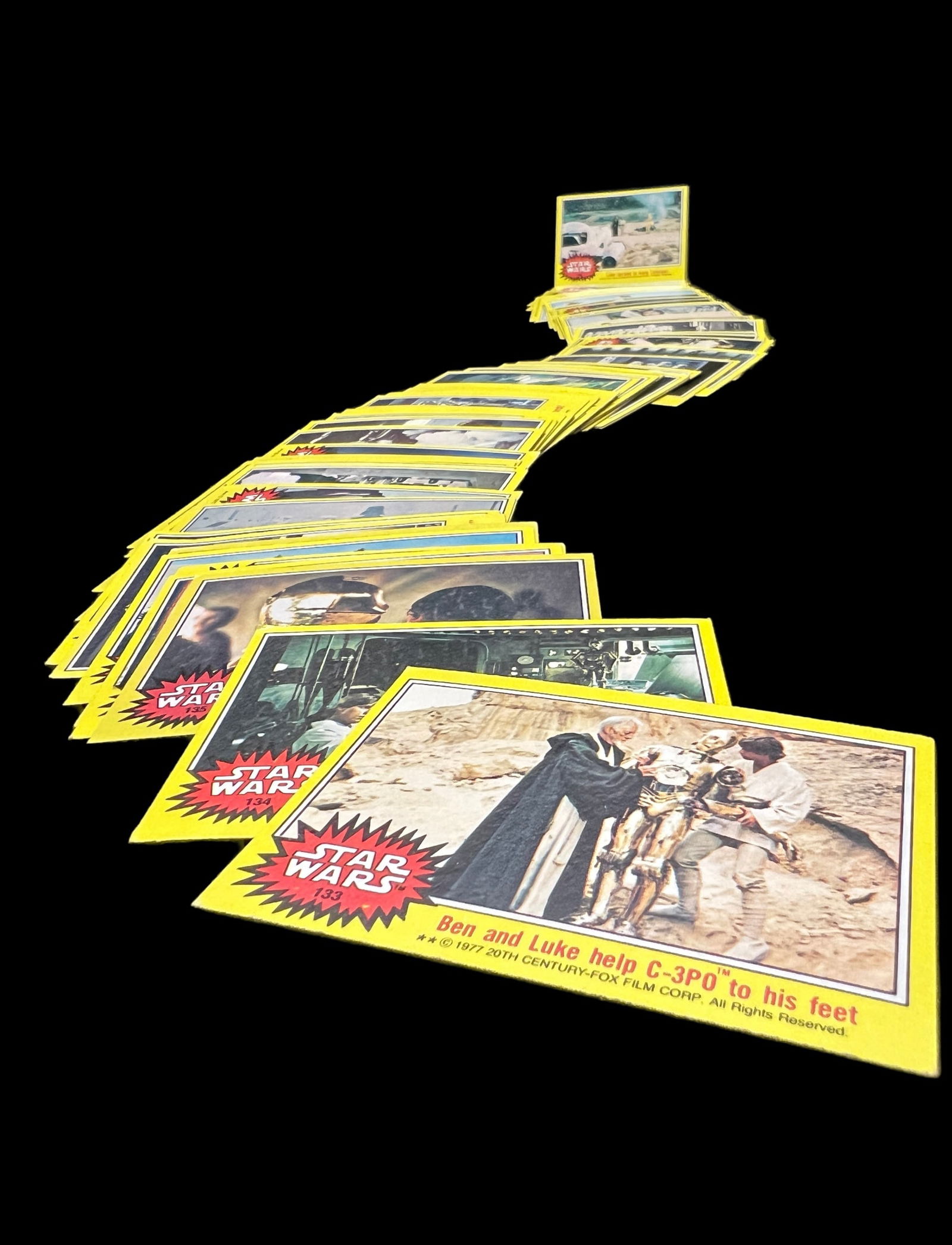 Nearly Compete Set of 65 Series 3 - Yellow Border - 1977 Star Wars Trading Cards (#133-198) (1 of 2)