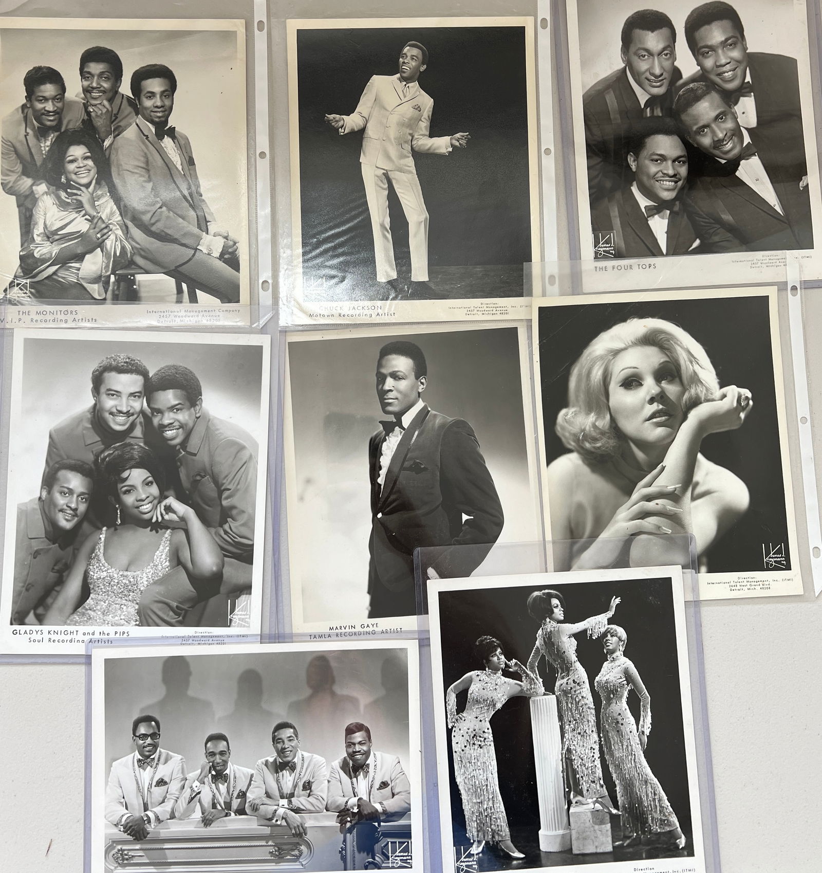Lot of 8 Mid-20th Century Promotional Music Photos including Marvin Gaye, Diana Ross & the Supremes (1 of 17)