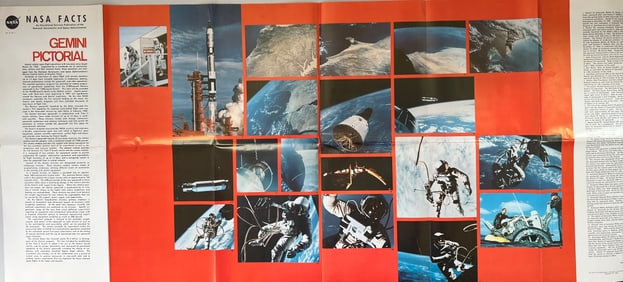 Original NASA Facts Gemini Pictorial poster, Vol. IV, No. 1 US Gov. Printing Office, October, 1966