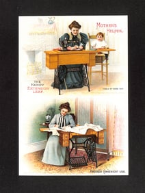 Late 19th Century Singer Sewing Machine No. 27 Promotional Card for The Handy Extension Leaf