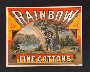 19th/Early 20th Century "Rainbow Fine Cottons." Antique and Unused Product Label