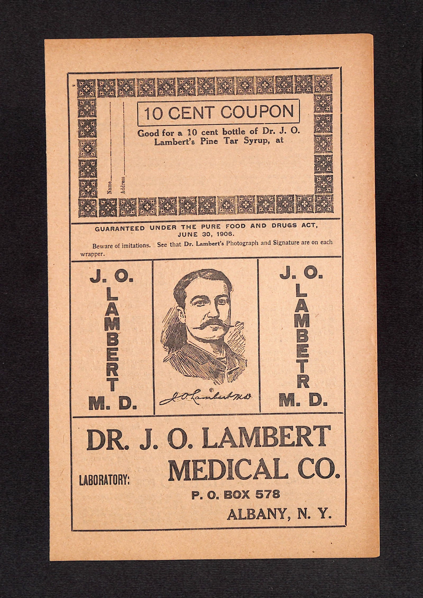 Dr. J. O. Lambert Medical Co. Early 20th Century Health Products Advertisement (1 of 4)