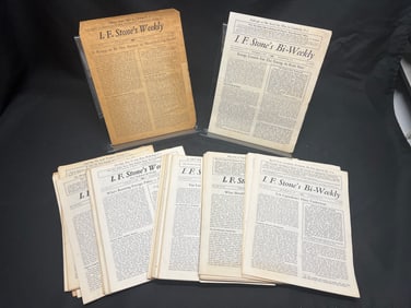 90+ copies of I.F. Stone's Bi-Weekly, politically progressive newsletter spanning 1959-1970
