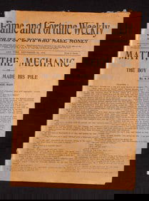 Fame and Fortune Weekly Sept 1914 Honus Wagner mention Early 20th C. publication for boys