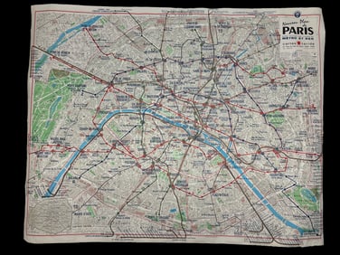 1982 Paris Metro and RER Transit Map by Cartes Taride, Reference No. 302 bis, Fold-Out