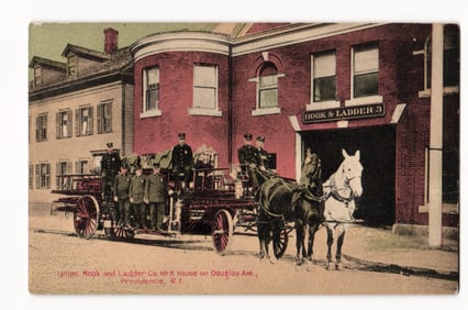 Union Hook and Ladder Co. Nº 3 House, Douglas Ave., Providence, R.I., Horse-Drawn Fire Truck