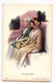 The Debutante: Two Women, One Holding Yellow Roses, Seated in Carriage, Bessie Pease Gutmann