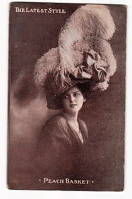 Woman in "Peach Basket" Hat, "The Latest Style" Series, Early 20th Century Portraiture