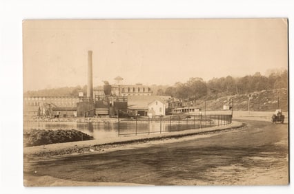 Ivoryton, CT Keyboard Factory, Industrial Complex with Pond & Carriage, c. 1909 Photograph