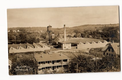 Velvit Mill, Taftville, Connecticut. Elevated View of Industrial Complex. Real Photo Postcard.