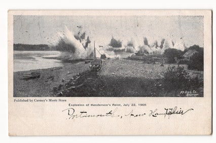 Photograph of Explosion at Henderson's Point, Portsmouth, New Hampshire, July 22, 1905.