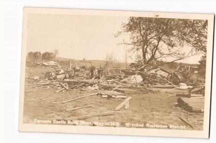 Aftermath of Tornado, Wrecked Residence District, Castle Rock, Minnesota, May 22, 1920 RPPC