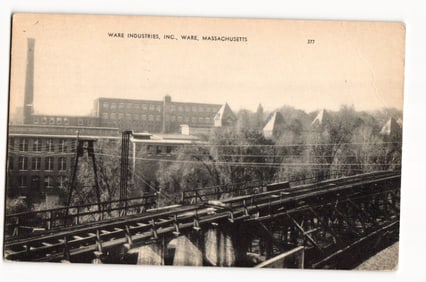 Ware Industries, Inc., Ware, Massachusetts; Industrial Complex and Railway Bridge View.