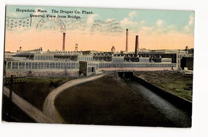 Hopedale, Massachusetts. The Draper Co. Plant, General View from Bridge, Early 20th Century