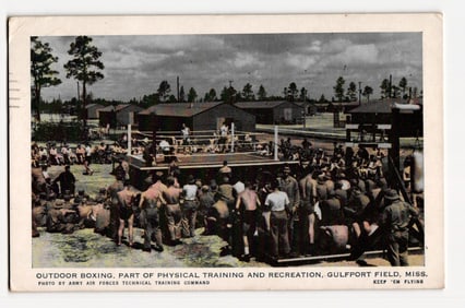 Outdoor Boxing, Physical Training & Recreation, Gulfport Field, Miss., Army Air Forces