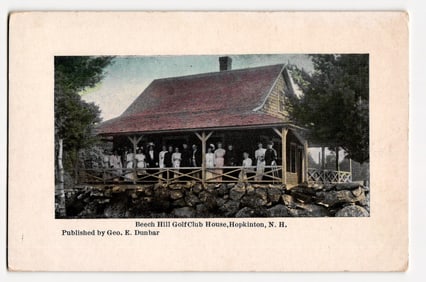 Beech Hill Golf Club House, Hopkinton, N. H., People on Porch, Early 20th Century View