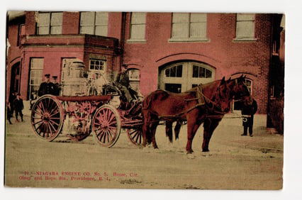 Niagara Engine Co. No. 6 Firehouse, Horse-Drawn Steam Pumper, Providence, Rhode Island, 1907