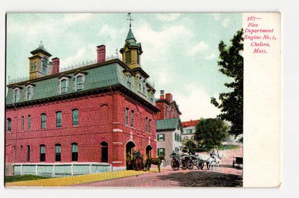 Fire Department Engine No. 2, Chelsea, Mass. Horse-Drawn Apparatus, Early 20th Century View