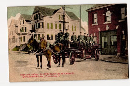 Hook and Ladder Co. No. 8 Horse-Drawn Seagrave Trussed Truck, Providence, R.I., ca. 1902.
