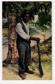 Man with Shovel, 'Old Black Joe', Colorized Photo by Bayard Wootten, Early-Mid 20th Century