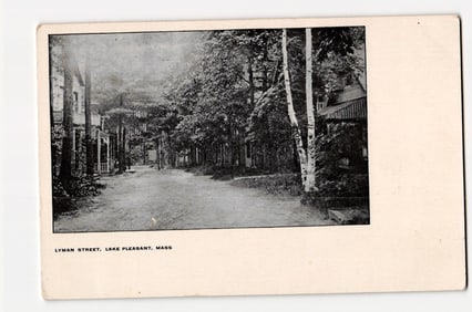 Lyman Street, Lake Pleasant, Massachusetts. View of Tree-Lined Residential Street, Early 20th C.