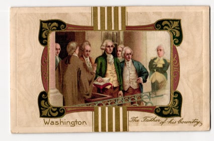 George Washington and Colleagues, 18th Century Scene, "The Father of his Country" Illustration